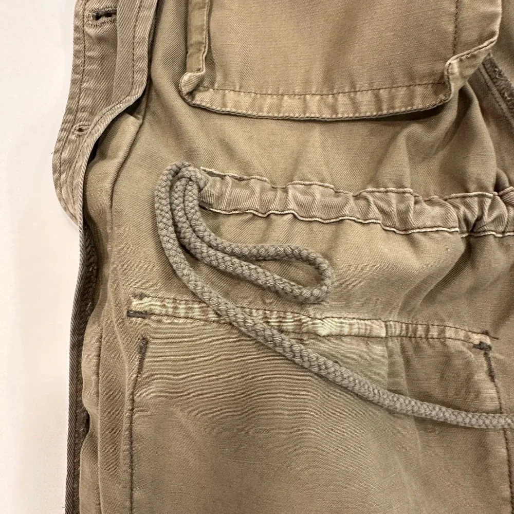 Sanctuary Utility Cargo Vest Womens Small Olive Green Drawstring Waist‎ Military